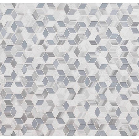 MSI Harlow Cube 11.58 In X 12.56 In. Glass Mosaic Wall Tile, 10PK ZOR-MD-0418